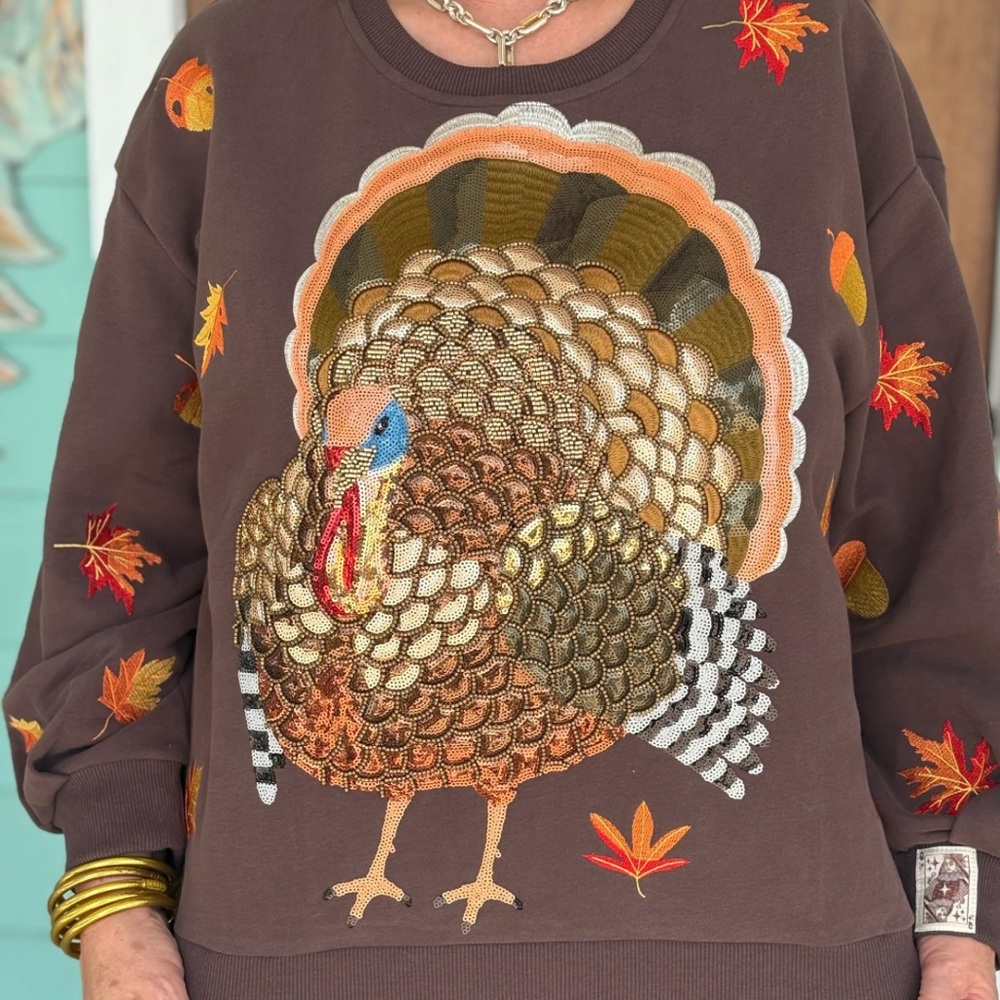 Queen of Sparkles - Brown Turkey Sweatshirt - XL - NWOT